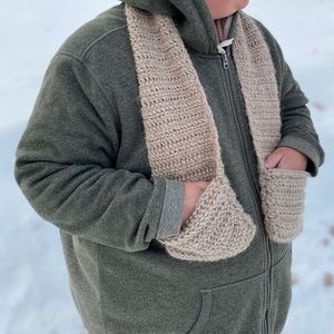 Handmade alpaca crochet scarf